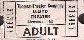 Lloyds Theatre - TICKET STUB